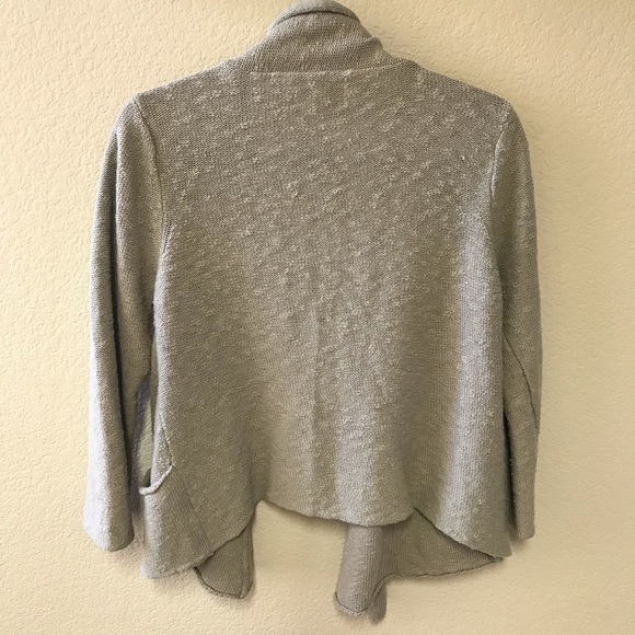 HABITAT CLOTHES TO LIVE IN 100% Tan Cotton Knit Open Front Cardigan Sweater * S - Picture 2 of 12